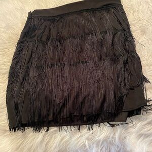 Fringed mini skirt